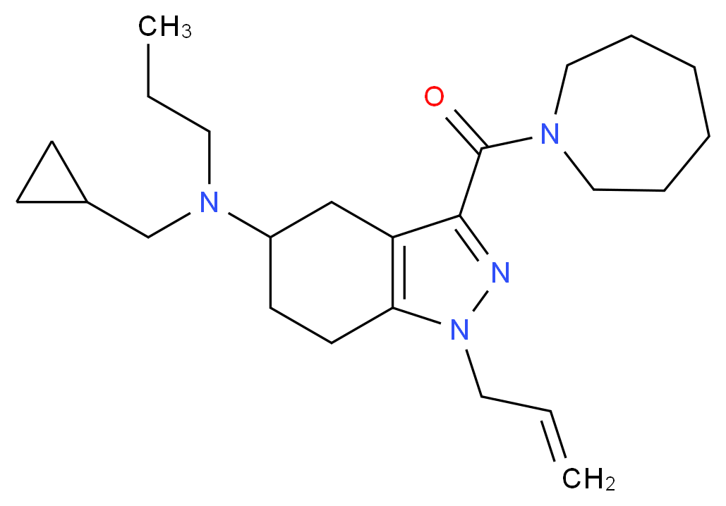 1-allyl-3-(1-azepanylcarbonyl)-N-(cyclopropylmethyl)-N-propyl-4,5,6,7-tetrahydro-1H-indazol-5-amine_Molecular_structure_CAS_)
