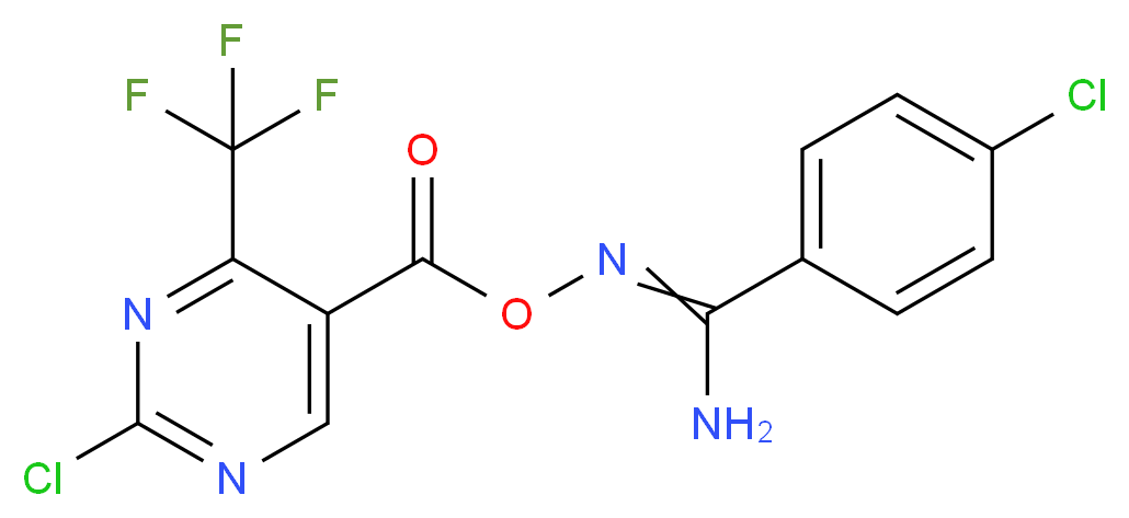 O1-{[2-chloro-4-(trifluoromethyl)pyrimidin-5-yl]carbonyl}-4-chlorobenzene-1-carbohydroximamide_Molecular_structure_CAS_)