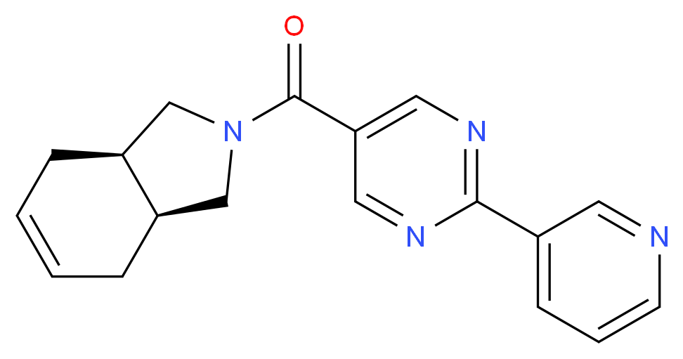 (3aR*,7aS*)-2-{[2-(3-pyridinyl)-5-pyrimidinyl]carbonyl}-2,3,3a,4,7,7a-hexahydro-1H-isoindole_Molecular_structure_CAS_)