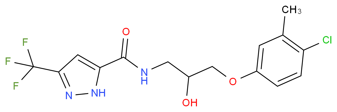 N-[3-(4-chloro-3-methylphenoxy)-2-hydroxypropyl]-3-(trifluoromethyl)-1H-pyrazole-5-carboxamide_Molecular_structure_CAS_)