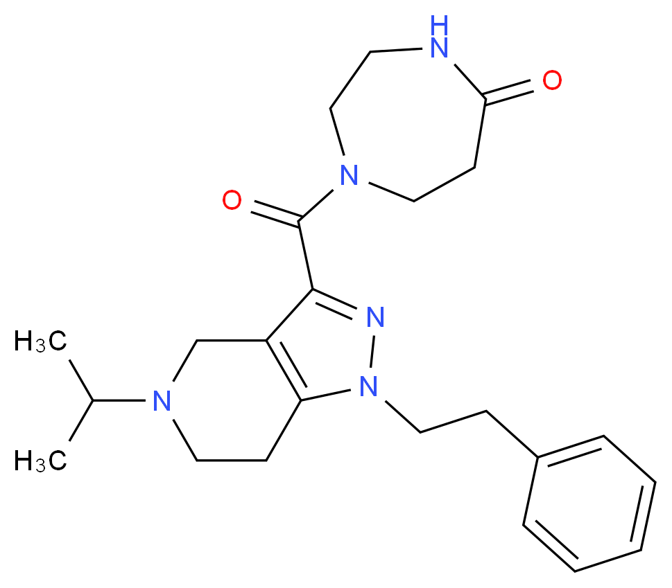 1-{[5-isopropyl-1-(2-phenylethyl)-4,5,6,7-tetrahydro-1H-pyrazolo[4,3-c]pyridin-3-yl]carbonyl}-1,4-diazepan-5-one_Molecular_structure_CAS_)