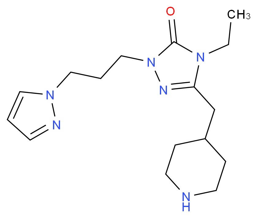 4-ethyl-5-(piperidin-4-ylmethyl)-2-[3-(1H-pyrazol-1-yl)propyl]-2,4-dihydro-3H-1,2,4-triazol-3-one_Molecular_structure_CAS_)