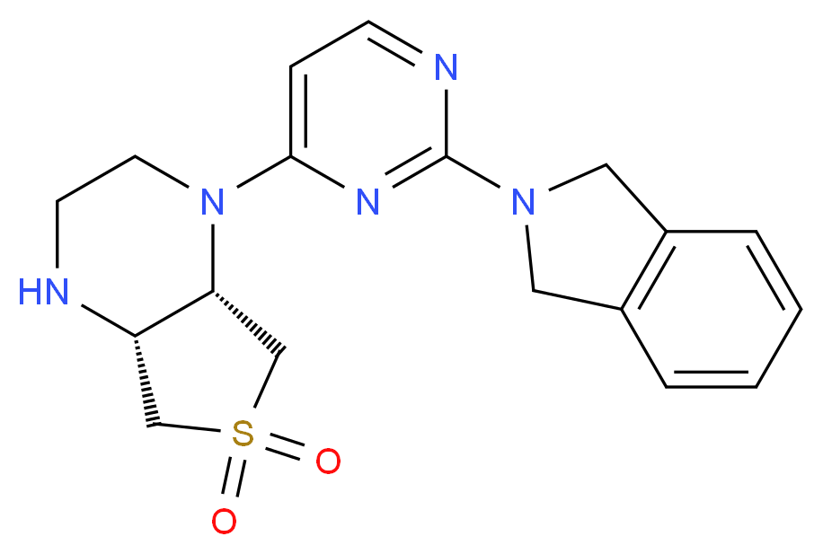 (4aR*,7aS*)-1-[2-(1,3-dihydro-2H-isoindol-2-yl)pyrimidin-4-yl]octahydrothieno[3,4-b]pyrazine 6,6-dioxide_Molecular_structure_CAS_)