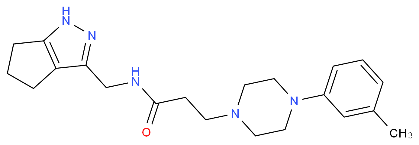 3-[4-(3-methylphenyl)-1-piperazinyl]-N-(1,4,5,6-tetrahydrocyclopenta[c]pyrazol-3-ylmethyl)propanamide_Molecular_structure_CAS_)