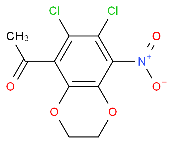 1-(6,7-Dichloro-8-nitro-2,3-dihydro-1,4-benzodioxin-5-yl)-1-ethanone_Molecular_structure_CAS_)