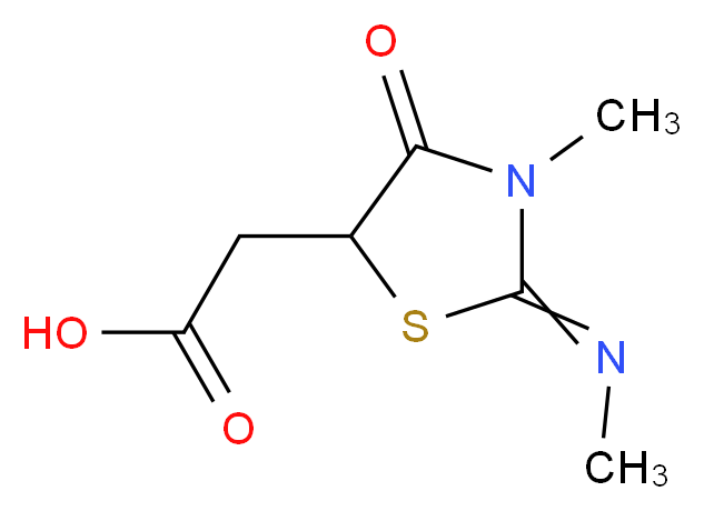 2-[3-methyl-2-(methylimino)-4-oxo-1,3-thiazolan-5-yl]acetic acid_Molecular_structure_CAS_41306-29-0)