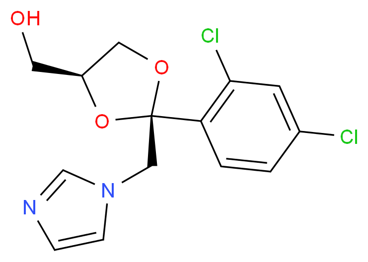 cis-2-(2,4-Dichlorophenyl)-2-(1H-imidazol-1-ylmethyl)-1,3-dioxolane-4-methanol_Molecular_structure_CAS_61397-58-8)