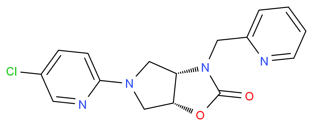 (3aS*,6aR*)-5-(5-chloro-2-pyridinyl)-3-(2-pyridinylmethyl)hexahydro-2H-pyrrolo[3,4-d][1,3]oxazol-2-one_Molecular_structure_CAS_)