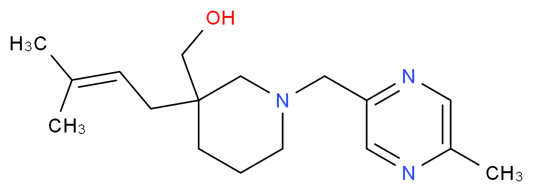 {3-(3-methyl-2-buten-1-yl)-1-[(5-methyl-2-pyrazinyl)methyl]-3-piperidinyl}methanol_Molecular_structure_CAS_)