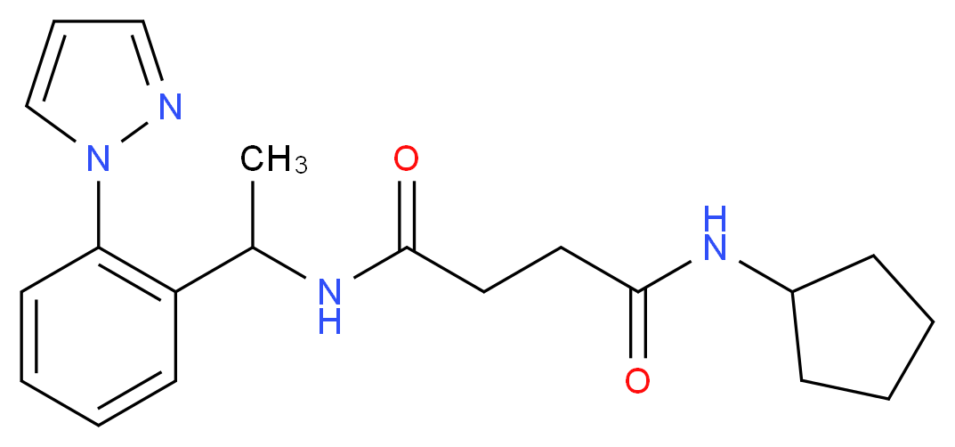 N-cyclopentyl-N'-{1-[2-(1H-pyrazol-1-yl)phenyl]ethyl}succinamide_Molecular_structure_CAS_)