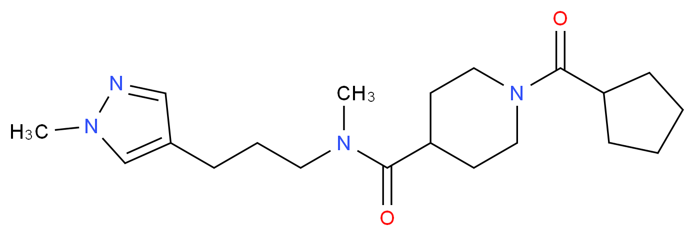 1-(cyclopentylcarbonyl)-N-methyl-N-[3-(1-methyl-1H-pyrazol-4-yl)propyl]-4-piperidinecarboxamide_Molecular_structure_CAS_)