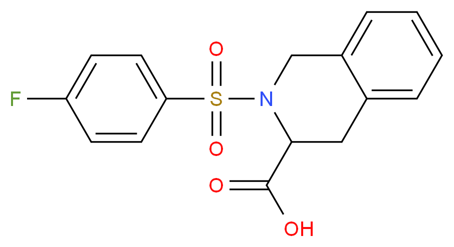2-(4-Fluoro-benzenesulfonyl)-1,2,3,4-tetrahydro-isoquinoline-3-carboxylic acid_Molecular_structure_CAS_)