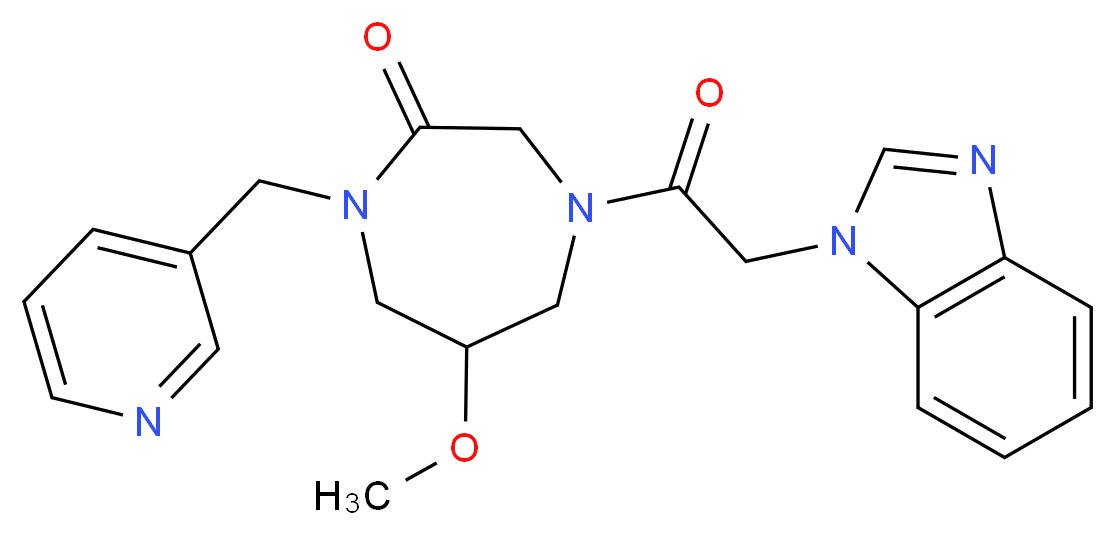 4-(1H-benzimidazol-1-ylacetyl)-6-methoxy-1-(3-pyridinylmethyl)-1,4-diazepan-2-one_Molecular_structure_CAS_)