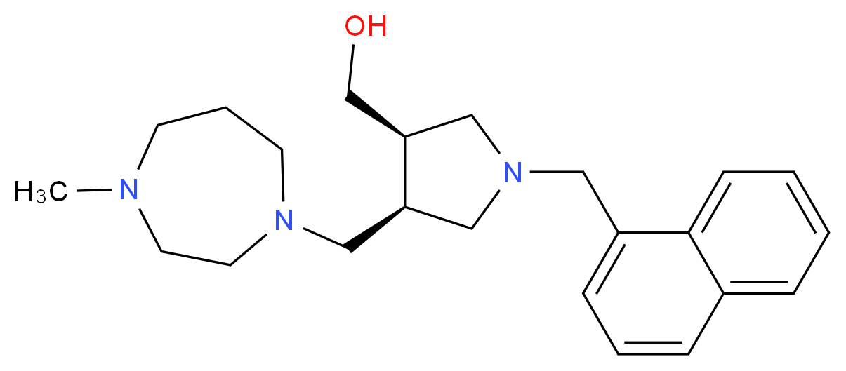 [(3R*,4S*)-4-[(4-methyl-1,4-diazepan-1-yl)methyl]-1-(1-naphthylmethyl)pyrrolidin-3-yl]methanol_Molecular_structure_CAS_)