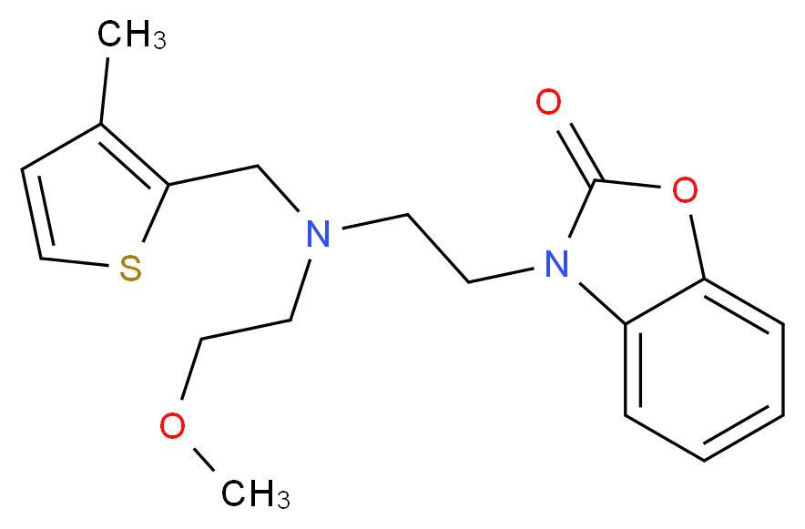 3-(2-{(2-methoxyethyl)[(3-methyl-2-thienyl)methyl]amino}ethyl)-1,3-benzoxazol-2(3H)-one_Molecular_structure_CAS_)