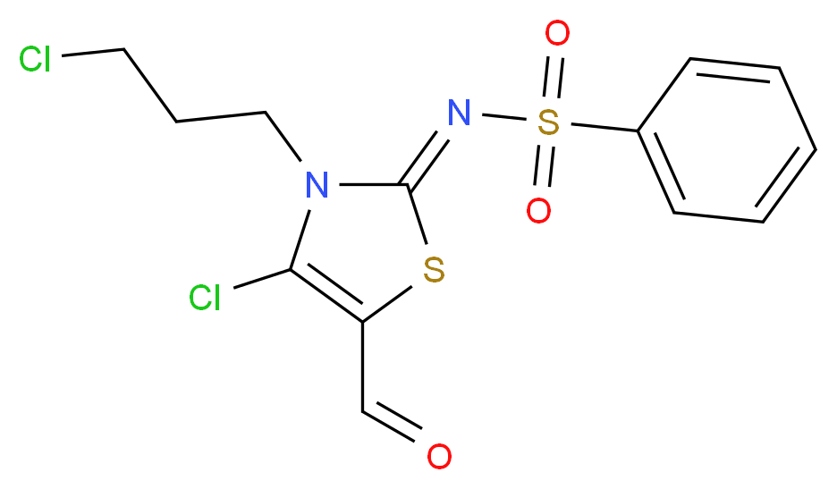 N-[(2Z)-4-chloro-3-(3-chloropropyl)-5-formyl-1,3-thiazol-2(3H)-ylidene]benzenesulfonamide_Molecular_structure_CAS_)