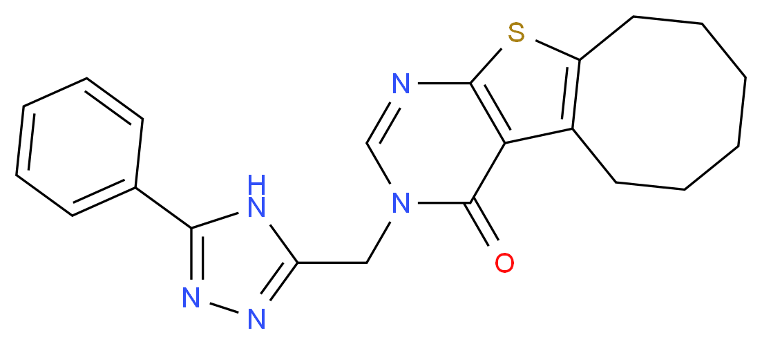 3-[(5-phenyl-4H-1,2,4-triazol-3-yl)methyl]-5,6,7,8,9,10-hexahydrocycloocta[4,5]thieno[2,3-d]pyrimidin-4(3H)-one_Molecular_structure_CAS_)