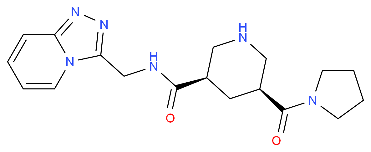 (3R*,5S*)-5-(pyrrolidin-1-ylcarbonyl)-N-([1,2,4]triazolo[4,3-a]pyridin-3-ylmethyl)piperidine-3-carboxamide_Molecular_structure_CAS_)