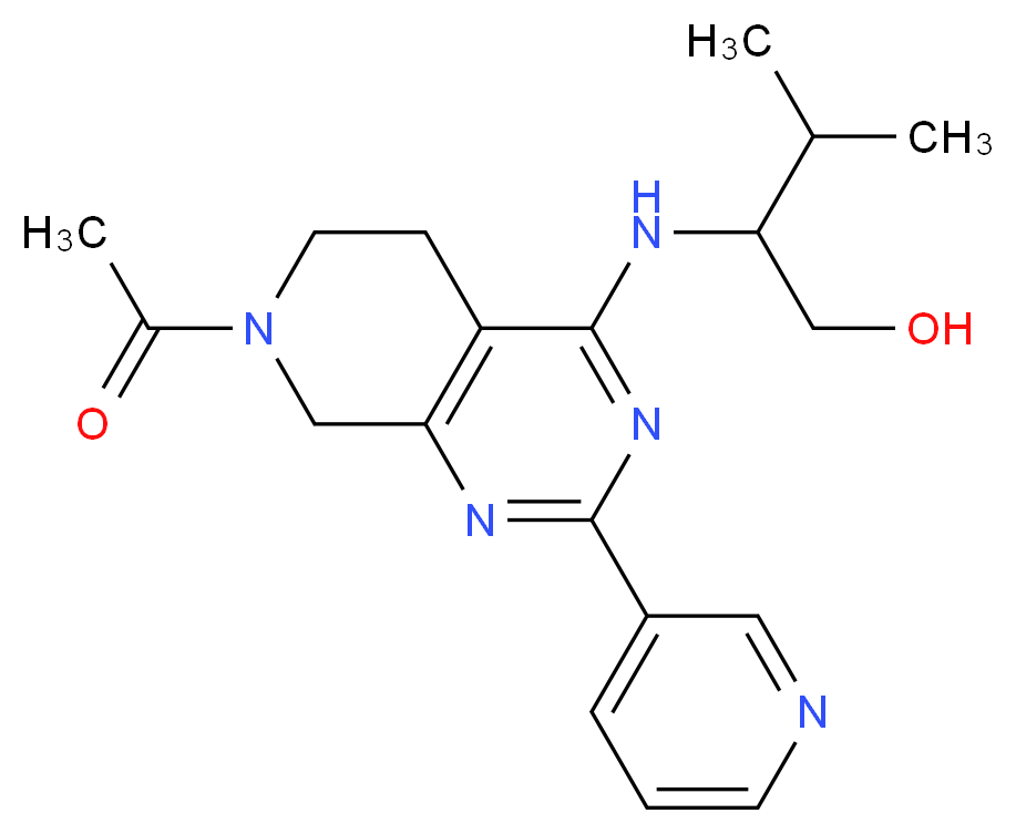2-[(7-acetyl-2-pyridin-3-yl-5,6,7,8-tetrahydropyrido[3,4-d]pyrimidin-4-yl)amino]-3-methylbutan-1-ol_Molecular_structure_CAS_)