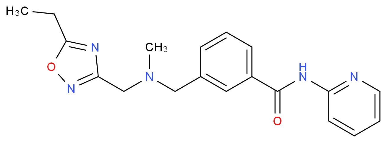 3-{[[(5-ethyl-1,2,4-oxadiazol-3-yl)methyl](methyl)amino]methyl}-N-pyridin-2-ylbenzamide_Molecular_structure_CAS_)