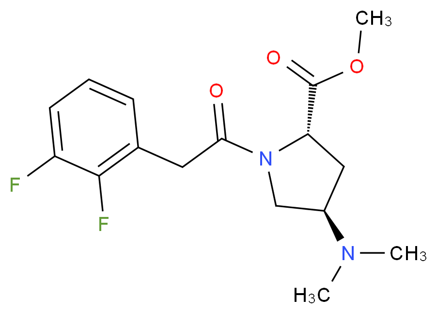 methyl (2S,4R)-1-[(2,3-difluorophenyl)acetyl]-4-(dimethylamino)pyrrolidine-2-carboxylate_Molecular_structure_CAS_)