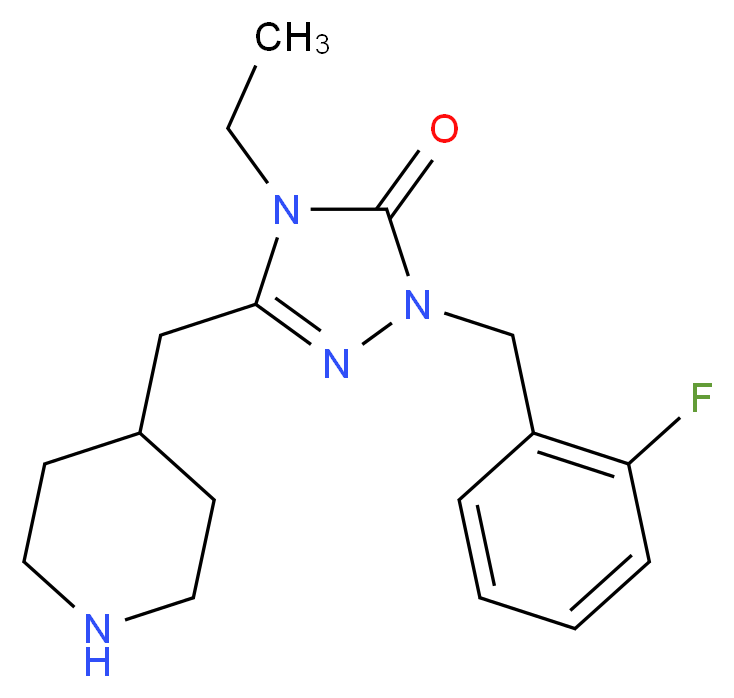 4-ethyl-2-(2-fluorobenzyl)-5-(4-piperidinylmethyl)-2,4-dihydro-3H-1,2,4-triazol-3-one_Molecular_structure_CAS_)