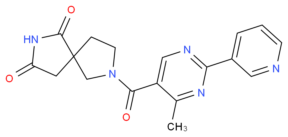 7-[(4-methyl-2-pyridin-3-ylpyrimidin-5-yl)carbonyl]-2,7-diazaspiro[4.4]nonane-1,3-dione_Molecular_structure_CAS_)