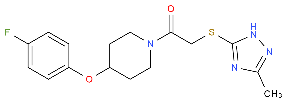 4-(4-fluorophenoxy)-1-{[(3-methyl-1H-1,2,4-triazol-5-yl)thio]acetyl}piperidine_Molecular_structure_CAS_)