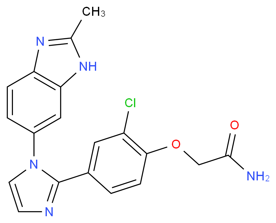 2-{2-chloro-4-[1-(2-methyl-1H-benzimidazol-6-yl)-1H-imidazol-2-yl]phenoxy}acetamide_Molecular_structure_CAS_)