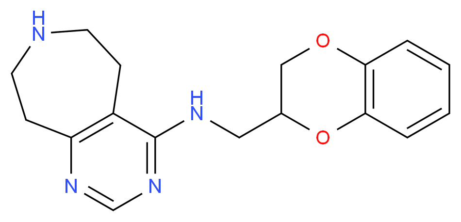 N-(2,3-dihydro-1,4-benzodioxin-2-ylmethyl)-6,7,8,9-tetrahydro-5H-pyrimido[4,5-d]azepin-4-amine_Molecular_structure_CAS_)