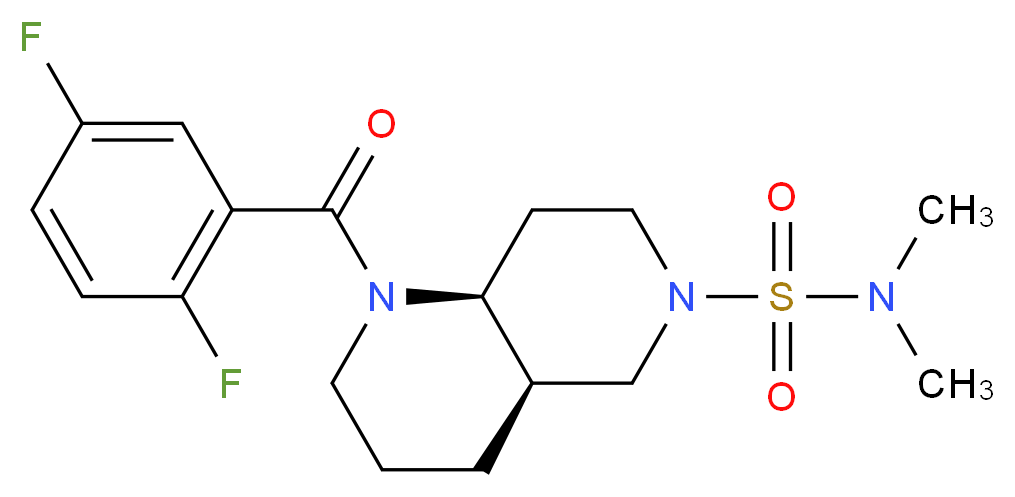(4aR*,8aS*)-1-(2,5-difluorobenzoyl)-N,N-dimethyloctahydro-1,6-naphthyridine-6(2H)-sulfonamide_Molecular_structure_CAS_)
