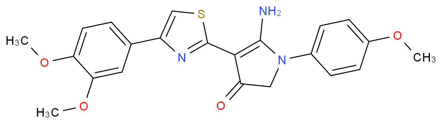 5-Amino-4-[4-(3,4-dimethoxy-phenyl)-thiazol-2-yl]-1-(4-methoxy-phenyl)-1,2-dihydro-pyrrol-3-one_Molecular_structure_CAS_)