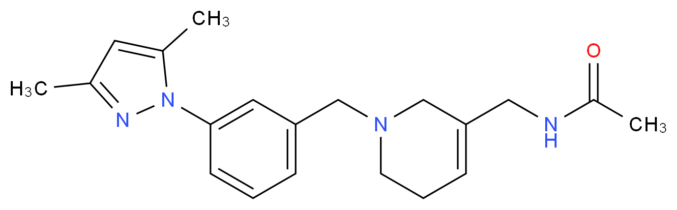 N-({1-[3-(3,5-dimethyl-1H-pyrazol-1-yl)benzyl]-1,2,5,6-tetrahydropyridin-3-yl}methyl)acetamide_Molecular_structure_CAS_)