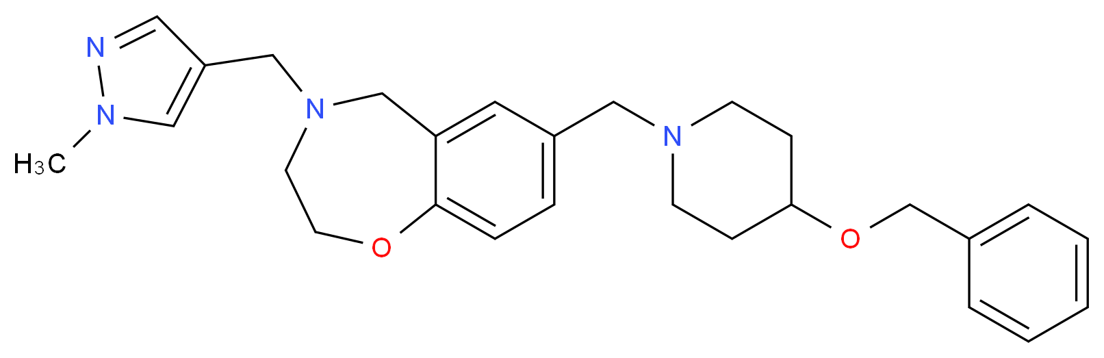 7-{[4-(benzyloxy)-1-piperidinyl]methyl}-4-[(1-methyl-1H-pyrazol-4-yl)methyl]-2,3,4,5-tetrahydro-1,4-benzoxazepine_Molecular_structure_CAS_)
