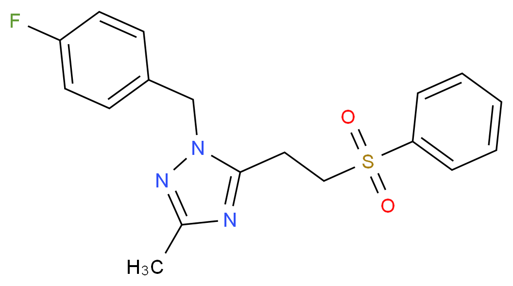 1-(4-fluorobenzyl)-3-methyl-5-[2-(phenylsulfonyl)ethyl]-1H-1,2,4-triazole_Molecular_structure_CAS_)