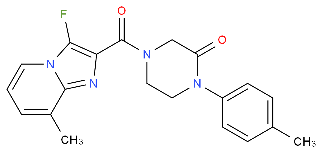 4-[(3-fluoro-8-methylimidazo[1,2-a]pyridin-2-yl)carbonyl]-1-(4-methylphenyl)-2-piperazinone_Molecular_structure_CAS_)