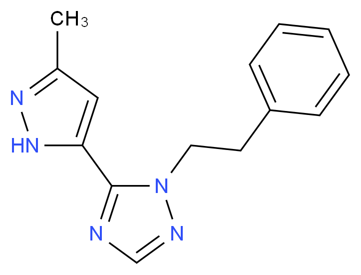 5-(3-methyl-1H-pyrazol-5-yl)-1-(2-phenylethyl)-1H-1,2,4-triazole_Molecular_structure_CAS_)