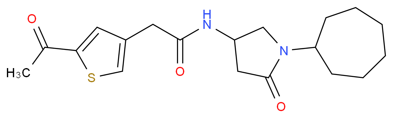 2-(5-acetyl-3-thienyl)-N-(1-cycloheptyl-5-oxo-3-pyrrolidinyl)acetamide_Molecular_structure_CAS_)