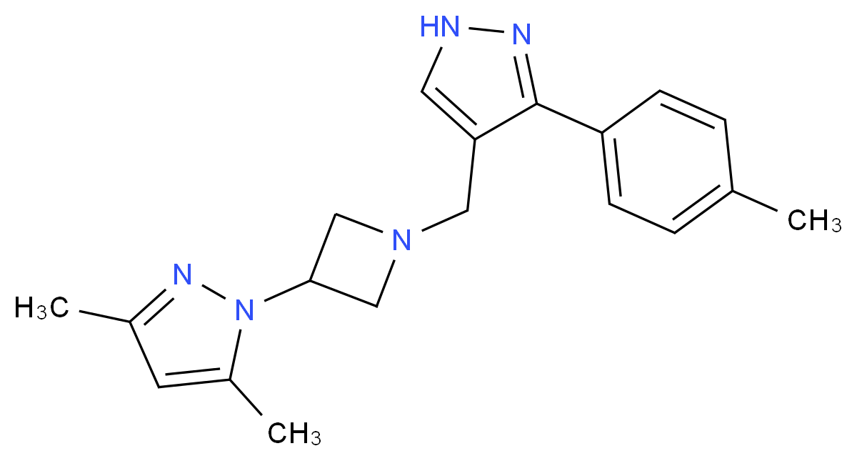 3,5-dimethyl-1-(1-{[3-(4-methylphenyl)-1H-pyrazol-4-yl]methyl}azetidin-3-yl)-1H-pyrazole_Molecular_structure_CAS_)