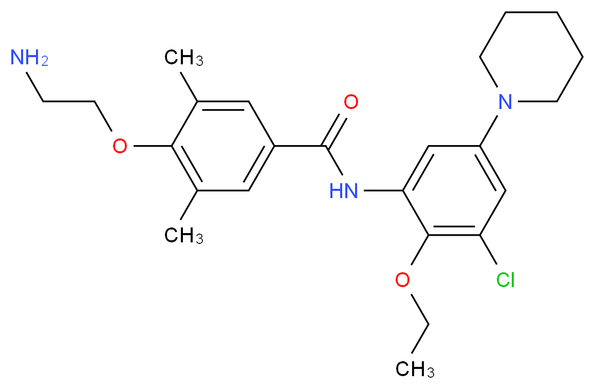 4-(2-aminoethoxy)-N-(3-chloro-2-ethoxy-5-piperidin-1-ylphenyl)-3,5-dimethylbenzamide_Molecular_structure_CAS_)
