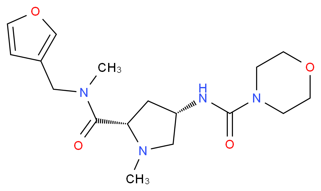 N-((3S,5S)-5-{[(3-furylmethyl)(methyl)amino]carbonyl}-1-methylpyrrolidin-3-yl)morpholine-4-carboxamide_Molecular_structure_CAS_)