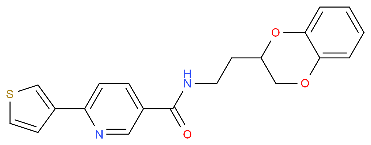 N-[2-(2,3-dihydro-1,4-benzodioxin-2-yl)ethyl]-6-(3-thienyl)nicotinamide_Molecular_structure_CAS_)