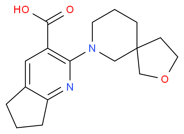 2-(2-oxa-7-azaspiro[4.5]dec-7-yl)-6,7-dihydro-5H-cyclopenta[b]pyridine-3-carboxylic acid_Molecular_structure_CAS_)