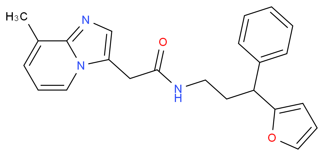 N-[3-(2-furyl)-3-phenylpropyl]-2-(8-methylimidazo[1,2-a]pyridin-3-yl)acetamide_Molecular_structure_CAS_)