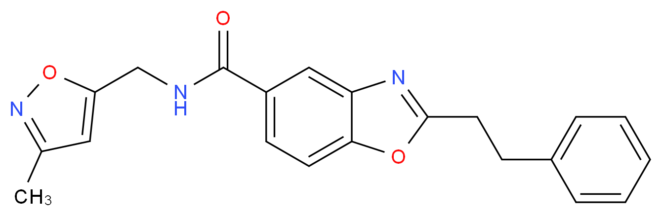 N-[(3-methyl-5-isoxazolyl)methyl]-2-(2-phenylethyl)-1,3-benzoxazole-5-carboxamide_Molecular_structure_CAS_)
