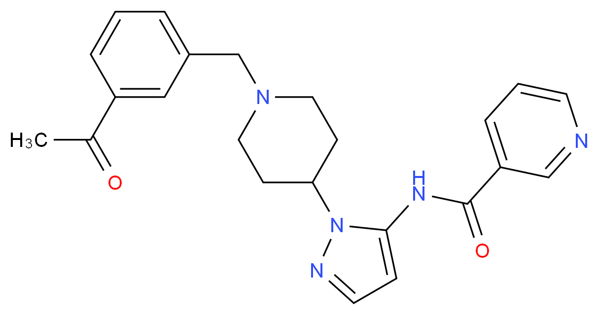 N-{1-[1-(3-acetylbenzyl)-4-piperidinyl]-1H-pyrazol-5-yl}nicotinamide_Molecular_structure_CAS_)
