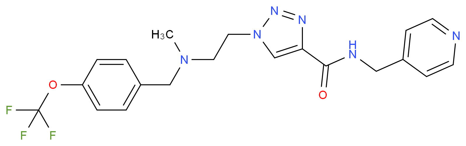 1-(2-{methyl[4-(trifluoromethoxy)benzyl]amino}ethyl)-N-(4-pyridinylmethyl)-1H-1,2,3-triazole-4-carboxamide_Molecular_structure_CAS_)