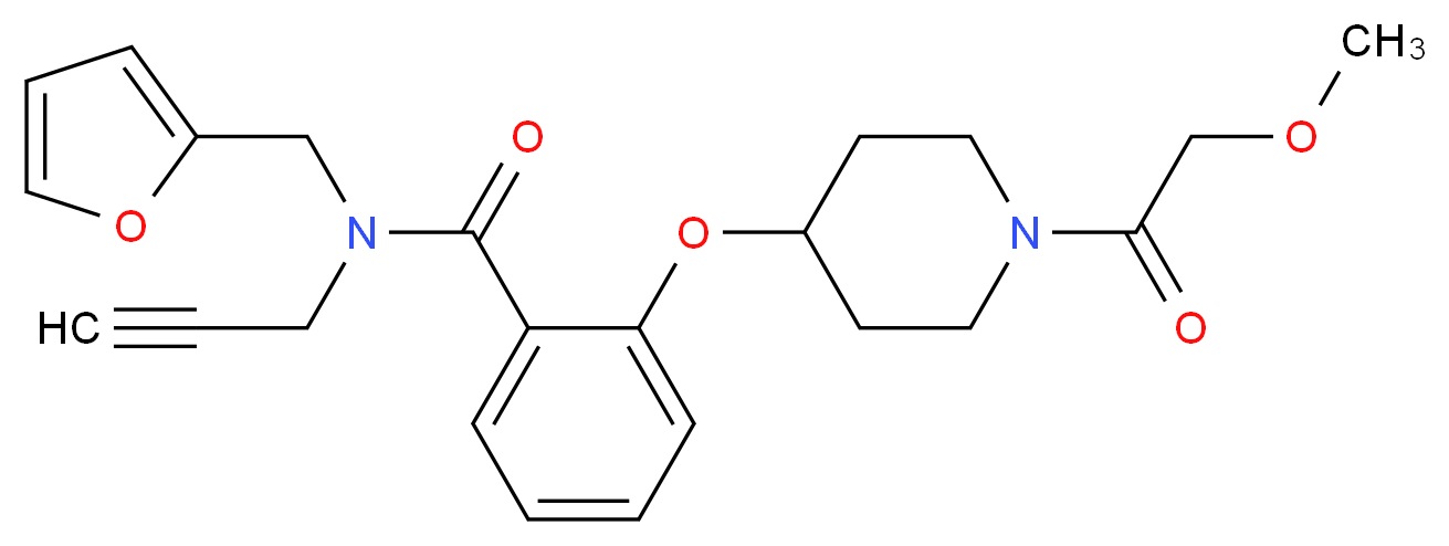 N-(2-furylmethyl)-2-{[1-(methoxyacetyl)-4-piperidinyl]oxy}-N-2-propyn-1-ylbenzamide_Molecular_structure_CAS_)