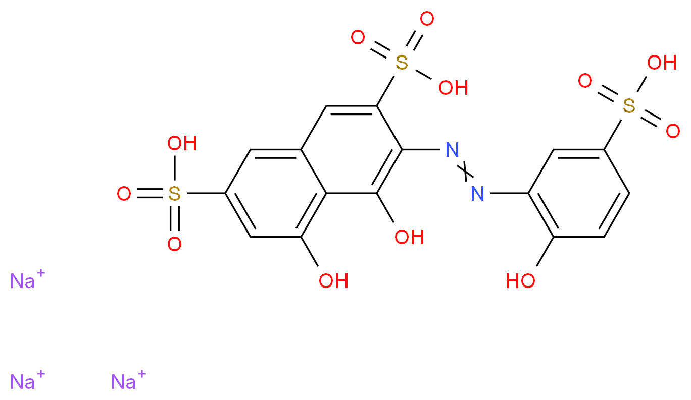 4,5-dihydroxy-3-((2-hydroxy-5-sulfophenyl)azo)-2,7-Naphthalenedisulfonic acid trisodium salt_Molecular_structure_CAS_3270-25-5)