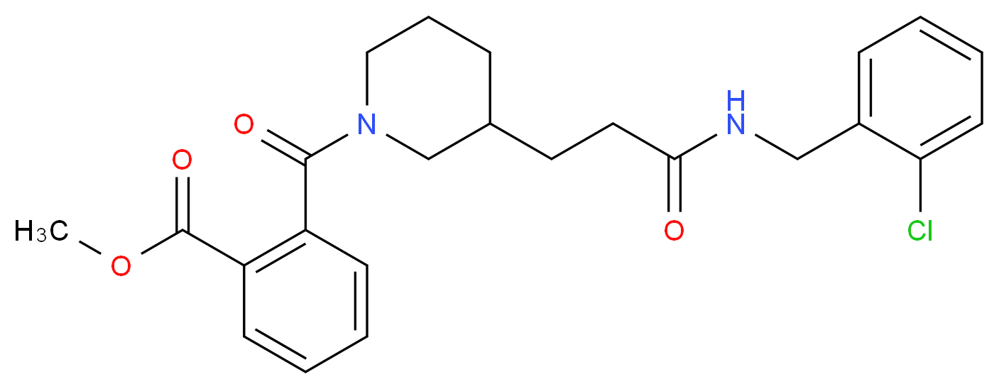 methyl 2-[(3-{3-[(2-chlorobenzyl)amino]-3-oxopropyl}-1-piperidinyl)carbonyl]benzoate_Molecular_structure_CAS_)